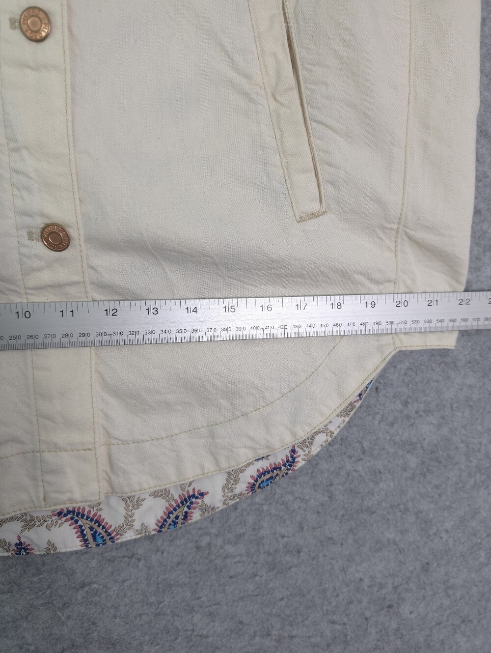 Anthropologie Pilcro Oversized Denim Shirt Chore Jacket Off-White Cream Small - Picture 8 of 10